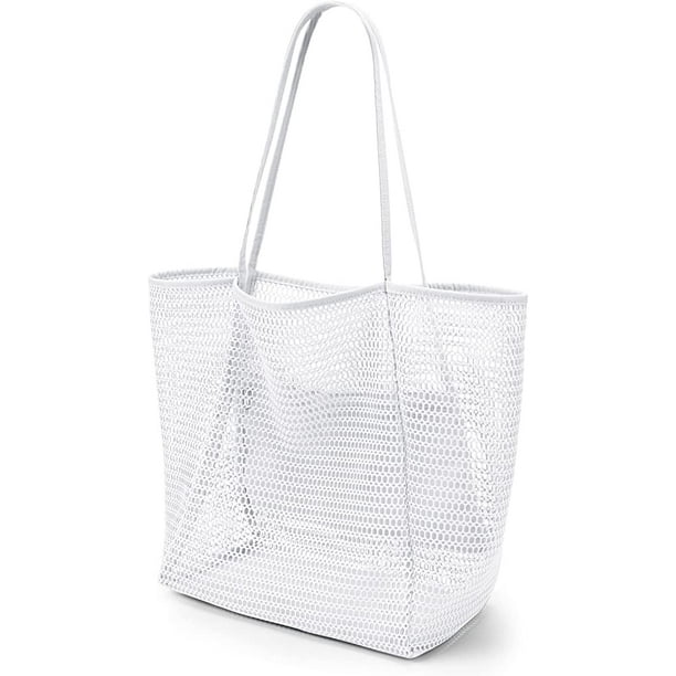 Livhil Large Beach Mesh Tote Bag, Foldable Beach Tote bag waterproof