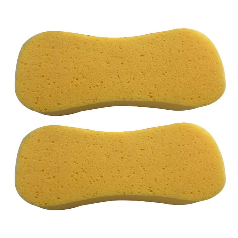 Frcolor 2pcs Large Sponge Porous Car Wash Sponge Easy Grip High Density Car Wash Sponge, Size: 23x12x6.2cm, Yellow