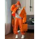 thumbnail image 4 of Chaqueta corta de algodón con cuello levantado para mujer, abrigo versátil de Color liso con cremallera, Color naranja brillante, ropa de calle para invierno, novedad de 2024, 4 of 5