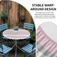 thumbnail image 4 of Pink Grey Stripe Round Fitted Tablecloth with Elastic Edge, Waterproof Table Cloth Table Cover for 45"-54" Tables, Farmhouse Modern Art Striped Tablecloths for Dining Picnic Indoor Outdoor, 4 of 9