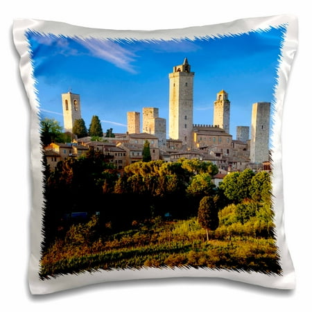 Evening Sun 16 Piece - 3dRose Evening over San Gimignano, Tuscany, Italy - EU16 BJN0238 - Brian Jannsen - Pillow Case, 16 by 16-inch