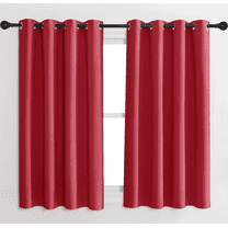 63" - 2 Piece Solid Red Blackout Window Curtain Panel Set