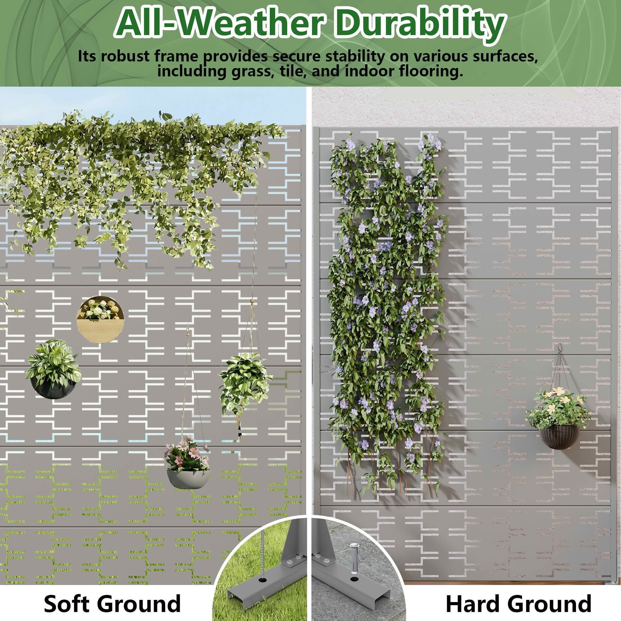 MAYEERTY 72x47 Gray Outdoor Natural Privacy Panel Screen, 6 Piece Set Natural Folding Divider for Backyard and Garden