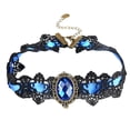 thumbnail image 2 of EeaseCA 1 Pc Lace Bracelet Fashion Rhinestone Bracelet Halloween Women Accessory (Blue), 2 of 7