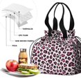 thumbnail image 4 of Pink and Black Of Leopard Print Drawstring Lunch Bag Women - Drawstring Lunch Bag Insulated for Work Office - Stain-Resistant Large Lunchbags for Women with Multi-Pockets, 4 of 6