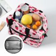 thumbnail image 6 of HUIACONG Strawberry and Daisy Pattern Lunch Bag, Durable Durable Zipper Aluminum Film Material Insulated Lunch Bag for Camping Office Travel, 6 of 10