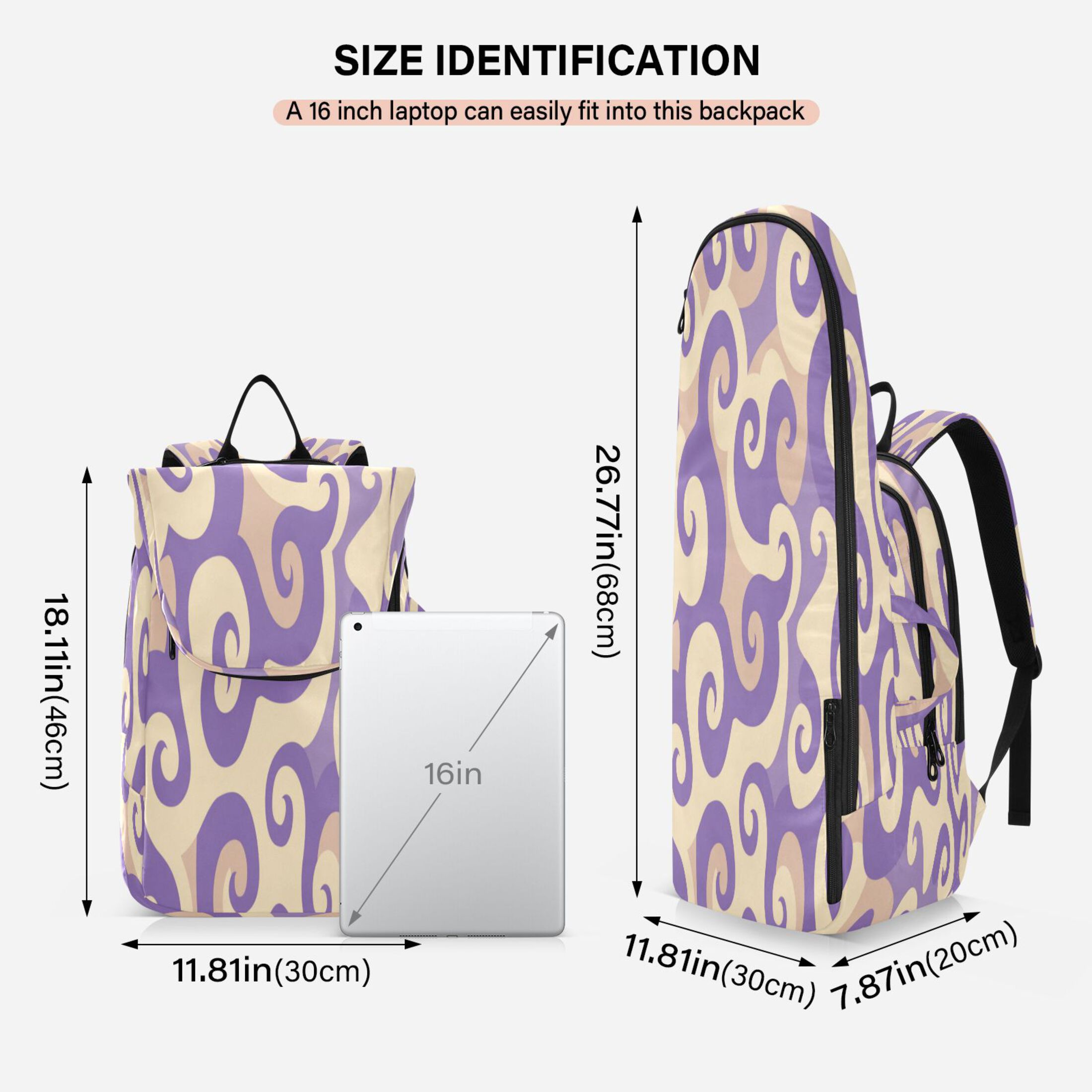 2 Racquet Holder Tennis Backpack Tennis Racket Covers Gym Bags Purple Whirlwind