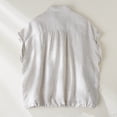 thumbnail image 4 of 2026 Cotton Linen Tank Tops for Women Casual Button Down Sleeveless Shirts Summer Solid V Neck Blouses Tops, 4 of 6