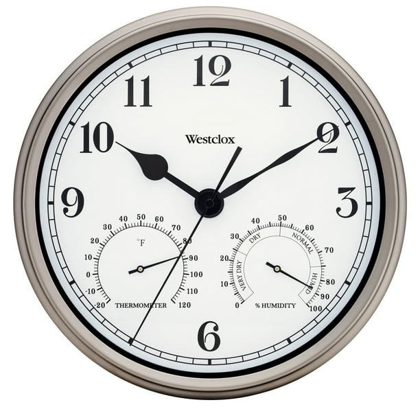 Westclox 12" Metal Indoor/Outdoor Wall Clock