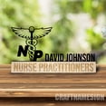 thumbnail image 3 of Craftnamesign Custom Wooden Nurse Practitioner Desk Name Plate, Nurse Metal Nameplate for desk, 3 of 5
