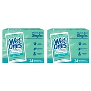 Wet Ones Sensitive Skin Hand Wipes Individually Wrapped Singles - 24 Count (Pack of 2)