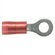 Panduit Ring Terminal,Red,22 AWG,18 AWG,PK100 PN18-6R-C
