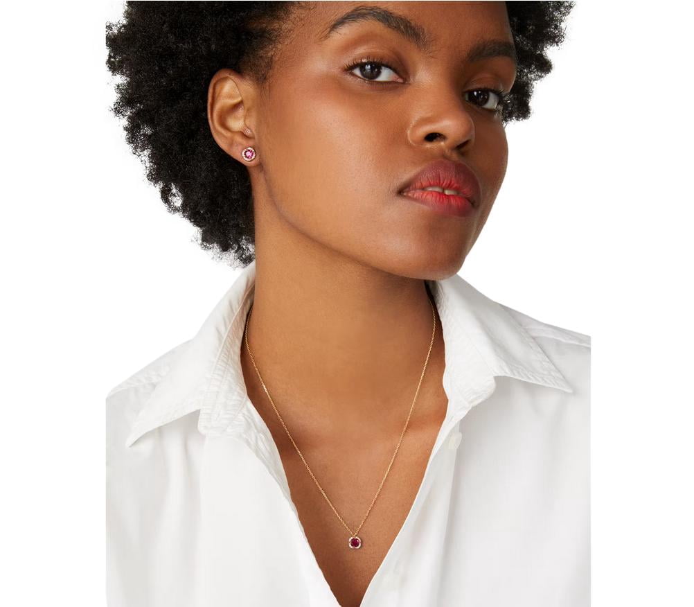 Kate Spade New York Women's That Sparkle Pendant and Stud Earring Set Ruby