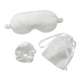thumbnail image 1 of Antifaz para dormir de satén de seda, ajustable, contorneado, con bolsa de almacenamiento, portátil, para avión, hogar, 1 of 8