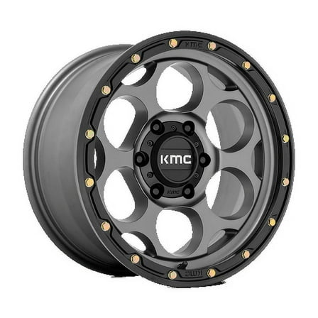 KMC Aluminum Rim KM541 DIRTY HARRY 17X8.5in Satin Gray with Black Lip Finish, KM54178563900