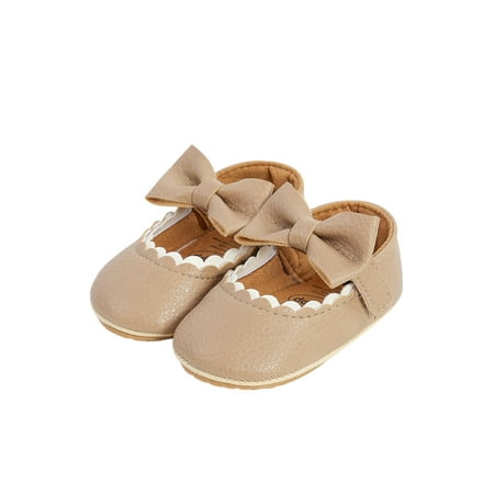 

Michellecmm Baby Girl s Shoes Bowknot PU Leather Soft Sole Infant Shoes