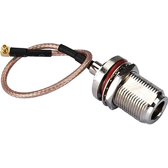 MMCX Male Right Angle to N Female Bulkhead Mount with Waterproof O-ring Cable Using RG316 Coax - 11.81" High Quality Ships From USA