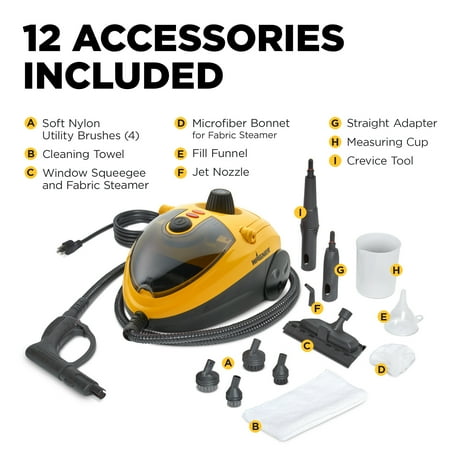 Wagner Spraytech C900054 905e AutoRight Multi-Purpose Steam Cleaner, 12 Accessories Included, Steamer, Steam Cleaners, Steamer for Cleaning Car Interior, Power Steamer, Color May Vary