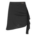 thumbnail image 5 of Zaldita Women's Ruched Plain Color Mini Skirts Slim Fit Bodycon Skirts Latin Cha-Cha Dance Skirts Black XXL, 5 of 8
