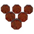 thumbnail image 1 of IBA Indianbeautifulart Poignées Gravées Rouges pour Porte de Placard en Bois Lot de 10, 1 of 3