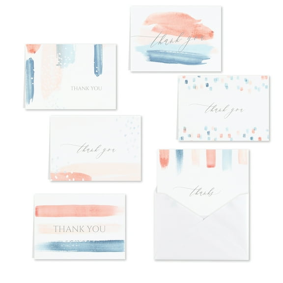 Paint Stripes Thank You Note Card Assortment - set of 36