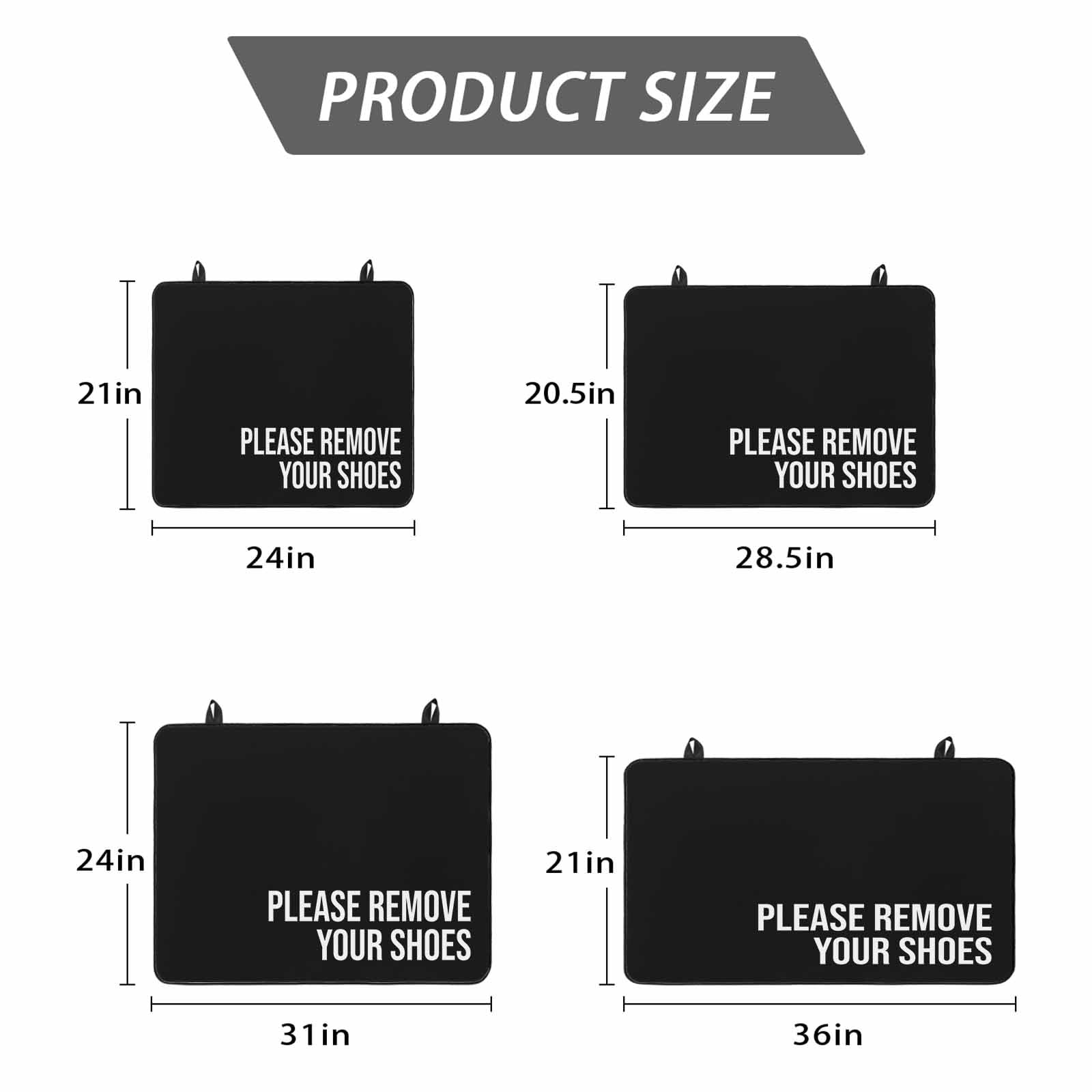 Black Stove Top Cover for Electric Stove, Heat-proof & Non Slip Glass Top Stove Cover Protector, Funny Letters Please Remove Your Shoes Kitchen Flat Cooktop Rubber Mat 24x21 Inches