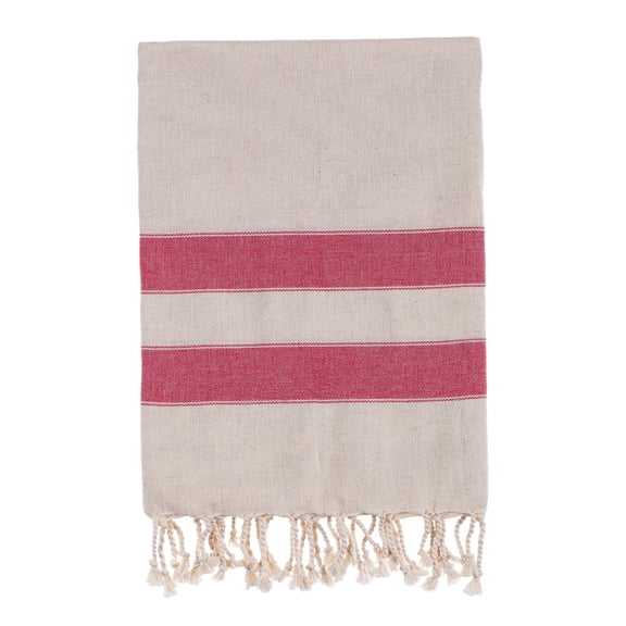 Bello Handwoven Turkish Beach Towel, Soft Linen Red, Quick Dry Highly Absorbent Sand-Free Versatile for Beach, Spa, Home, Peshtemal Towel (39 x 66.9 Inches)
