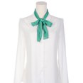 thumbnail image 2 of INSPIRE CHIC Women Pleated Long Scarves, Solid Gradient Contrast Color Ribbon Hair Band Neck Scarves Turquoise Green 49.2"x4.3"(LxW), 2 of 5