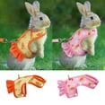 thumbnail image 2 of Visland 1 Set Pet Harness Leash Stylish Cute Cartoon Pattern Guinea Pig Rabbit Vest Harness Set for Outdoor Walking, 2 of 7