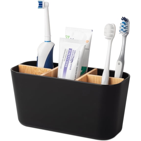 Holders for Bathrooms,   Brush Holder with 5 Slots Bathroom  Organizer Countertop for Electric Toothbrushes, , Razors - Black