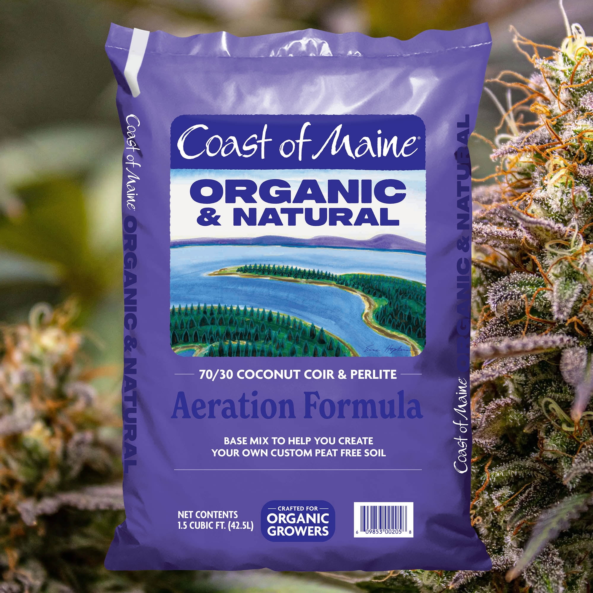Coast of Maine Organic and Natural, 70/30 Coconut Coir & Perlite Aeration Formula Base Mix to Create Peat Free Soil, 1.5 cu ft