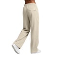 thumbnail image 5 of Trousers Pants For Women Fashion Women Casual High Waist Loose Pocket Straight Solid Long Pants Beige XL, 5 of 9