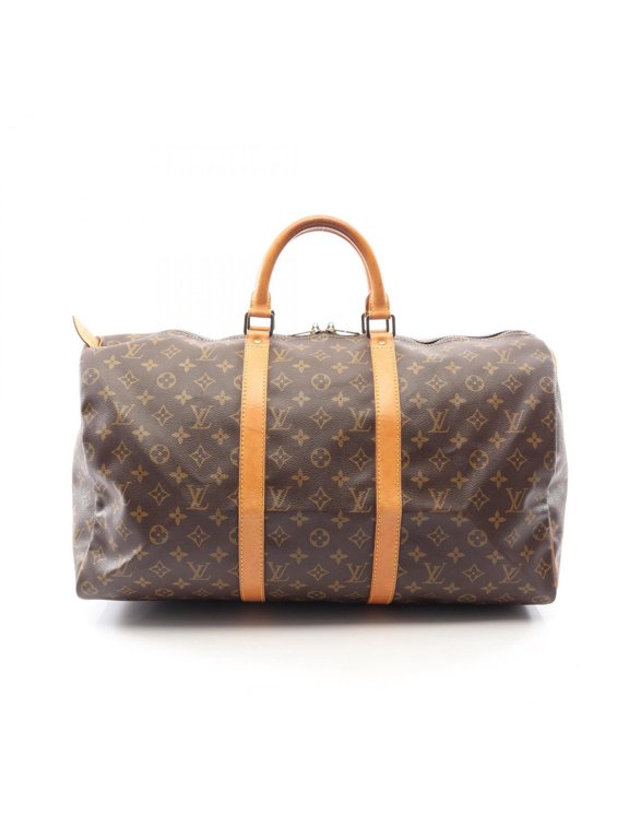 Pre-Owned Louis Vuitton Keepall 50 Monogram Boston Bag Handbag, Coated Canvas Leather,...