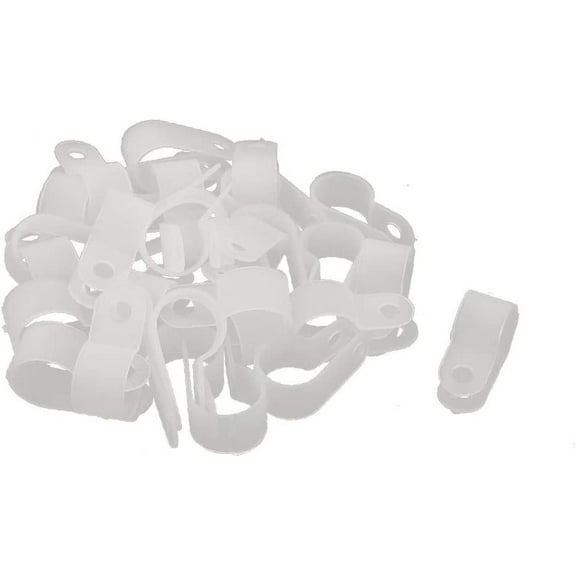 30Pcs Nylon R Type 1/2" 13.2mm Cable Cord Wire Clamp Clip Fastener White(30Pcs Nylon R Tipo 1/2' '13.2mm Cavo Cavo Morsetto Clip Fermaglio Bianco