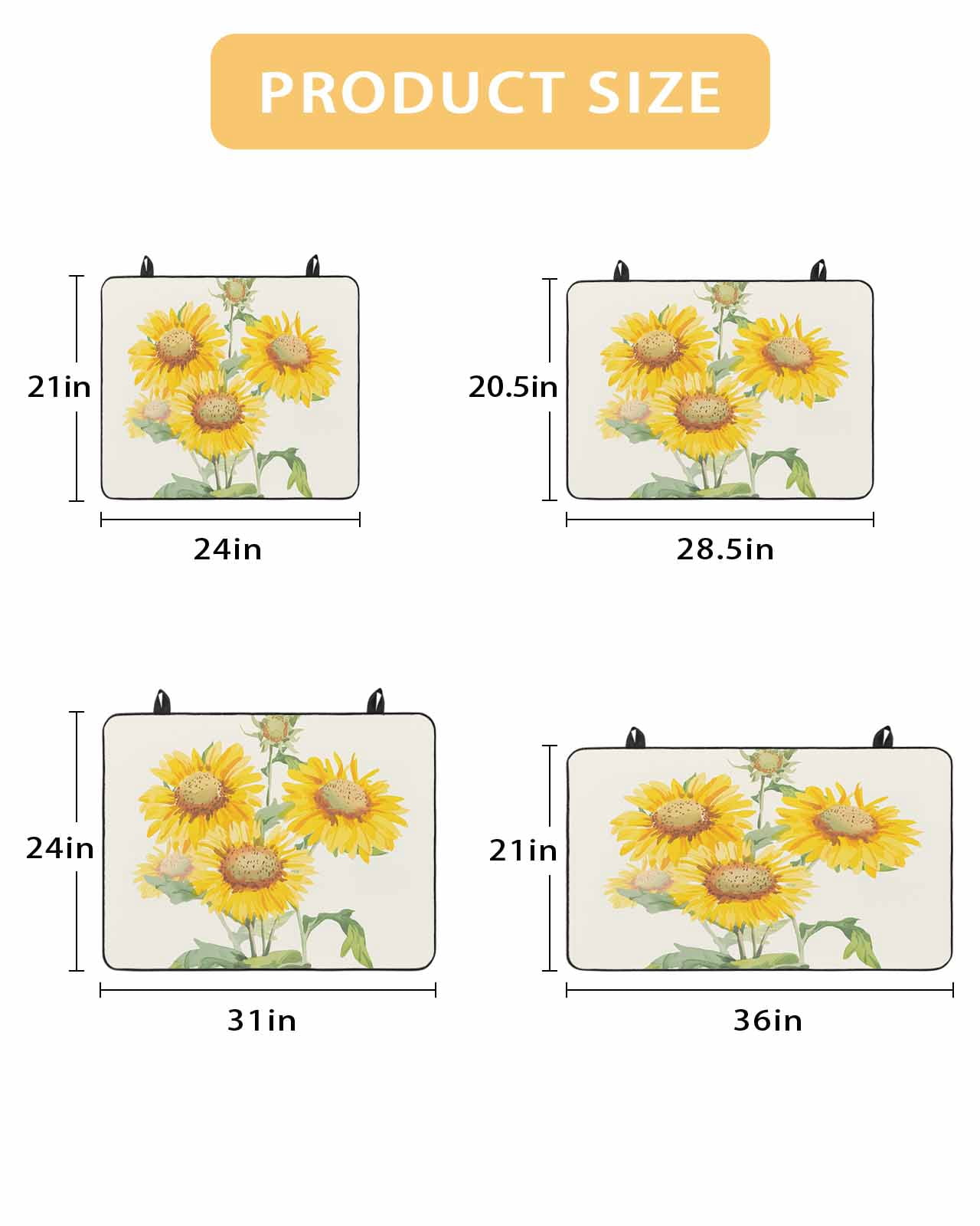 Large Induction Cooktop Protector Mat Sunflowers Stove Top Covers for Electric Stove, Floral Spring Flowers Vintage Botanical Decorative Stove Burner Cover Mats, Glass Top Stove Cover