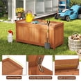 thumbnail image 6 of Costway 58 Gallon Wood Deck Box with Flip Top Teak Oil Finish Pool Supplies Cushions, 6 of 10