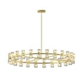 thumbnail image 2 of Modern 48-Inch Wagon Wheel Crystal Chandelier in Gold, 48-Light Dimmable Foyer Light Fixture with K9 Crystal Shades for Dining Room Living Room, Adjustable Height, G4 Bulbs Included, 2 of 8