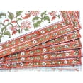 thumbnail image 4 of Rastogi Handicrafts Hand Block 100% Cotton Indian Style Theme Dining Table Mats and Napkins Set of 6 Place-mats Runners (Orange 1), 4 of 6
