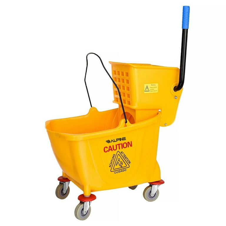 36 Qt. Yellow PVC Mop Bucket with Side Wringer (2-Pack)