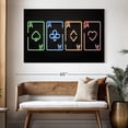 thumbnail image 3 of Elephant Stock Neon Playing Cards Wall Art - Horizontal Canvas Wall Art - Living Room Wall Decor - Hobbies And Lifestyle Canvas - Black And Green Decor - 51" x 34", 3 of 8