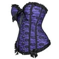 thumbnail image 2 of Grebrafan Corsets Women Gothic Lace up Bustier Top Purple XS, 2 of 5