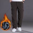 thumbnail image 2 of successthop Cargo Pant Elastic Waist for Men Fleece Solid Workwear with Multiple Pockets Zipper Casual Trousers, 2 of 6