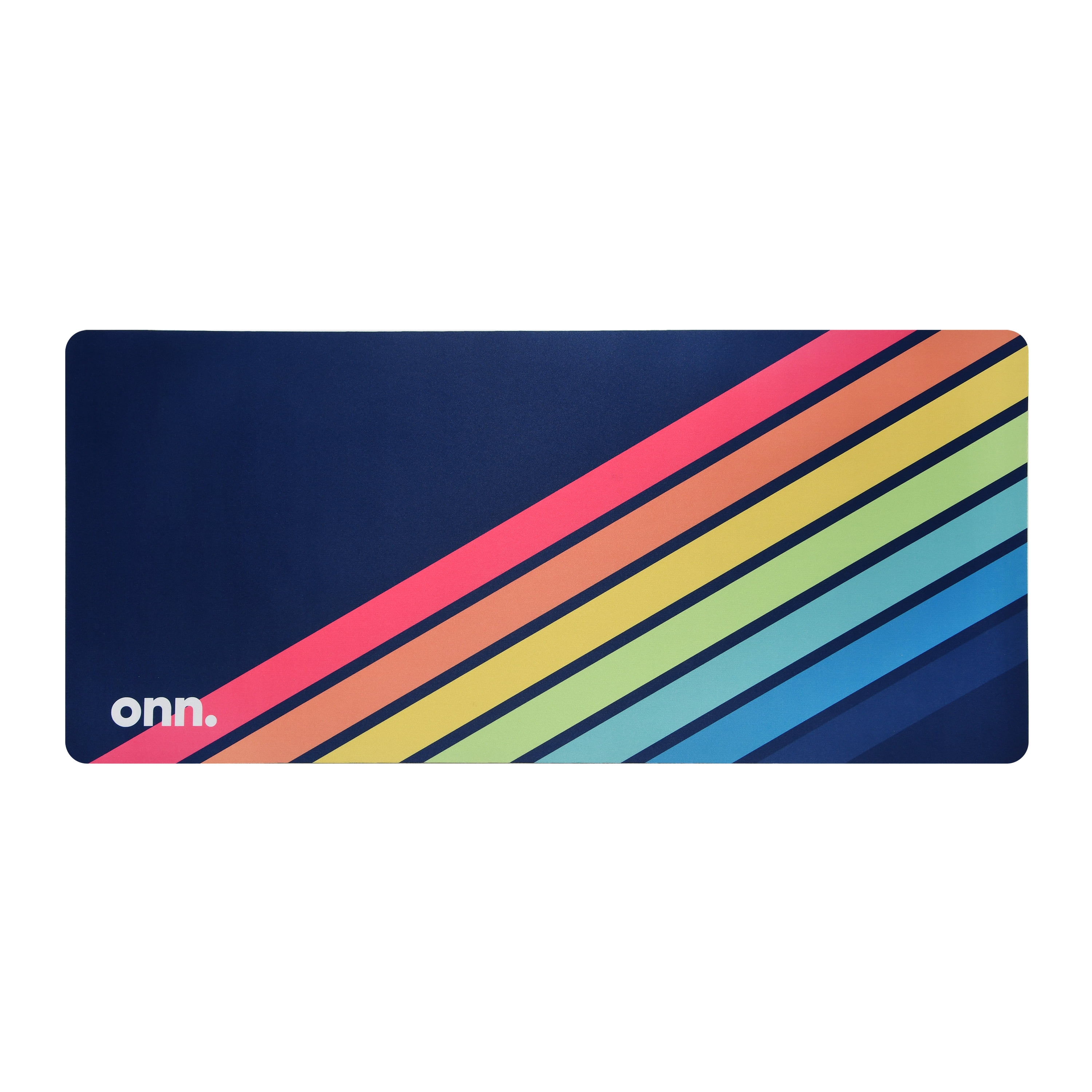 onn. XL Desktop Mouse Mat with AntiSlip Base, Polyester, Blue, 35 x 16