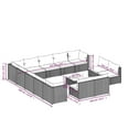 thumbnail image 4 of vidaXL 14 Piece Garden Lounge Set with Cushions Black Poly Rattan, 4 of 5