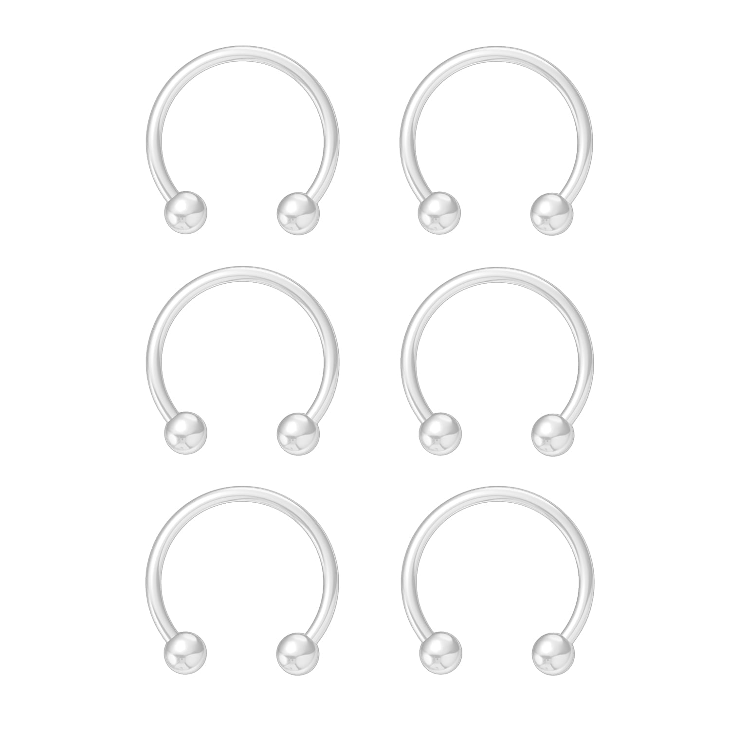 6 Pcs Hypoallergenic Clear Nose Rings, 16G Bioflex Septum Rings, Clear Piercing Retainers for Surgery, Body Piercing Jewelry for Women Girls Men, Lip Cartilage Tragus Earring Retainer, 10/12/14mm