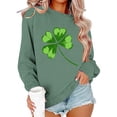 thumbnail image 6 of asdoklhq St Patricks Oversized Tops Sweatshirts Ladies' Round Neck St. Patrick's Day Printed Hoodie Long Sleeved Top Hoodie Hooded Hoodie Green XL, 6 of 6