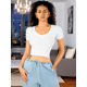 thumbnail image 4 of Playera Mujer Casual Crop Top Stretch Cómoda Blusa Corta, 4 of 5