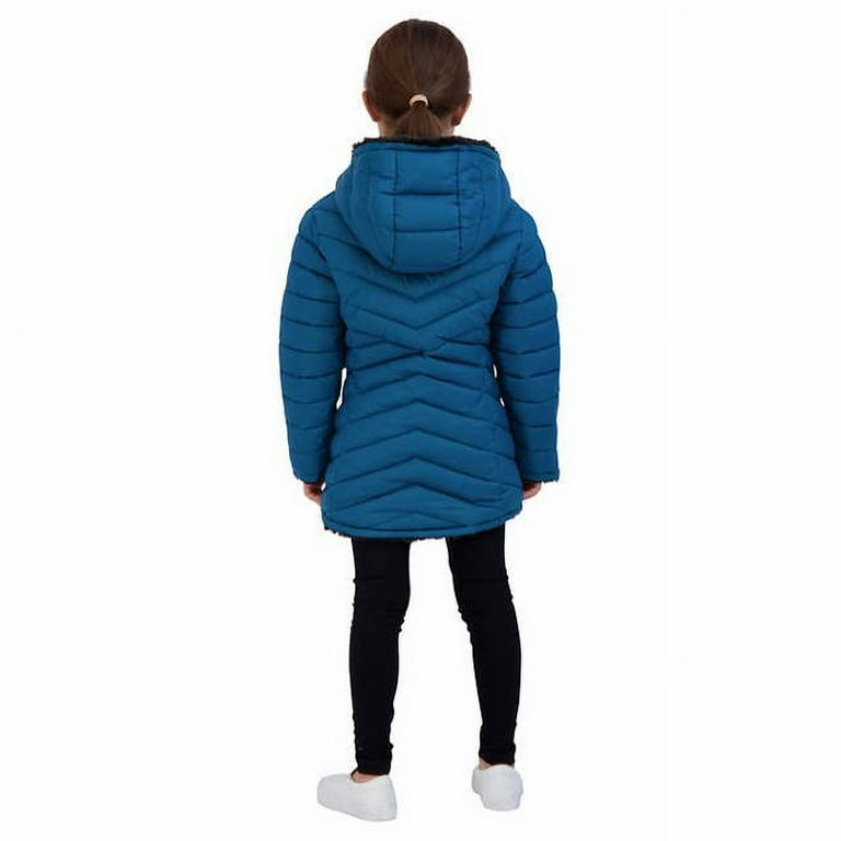 Steve Madden Youth Girls Reversible Parka | Blue, XS-(5/6