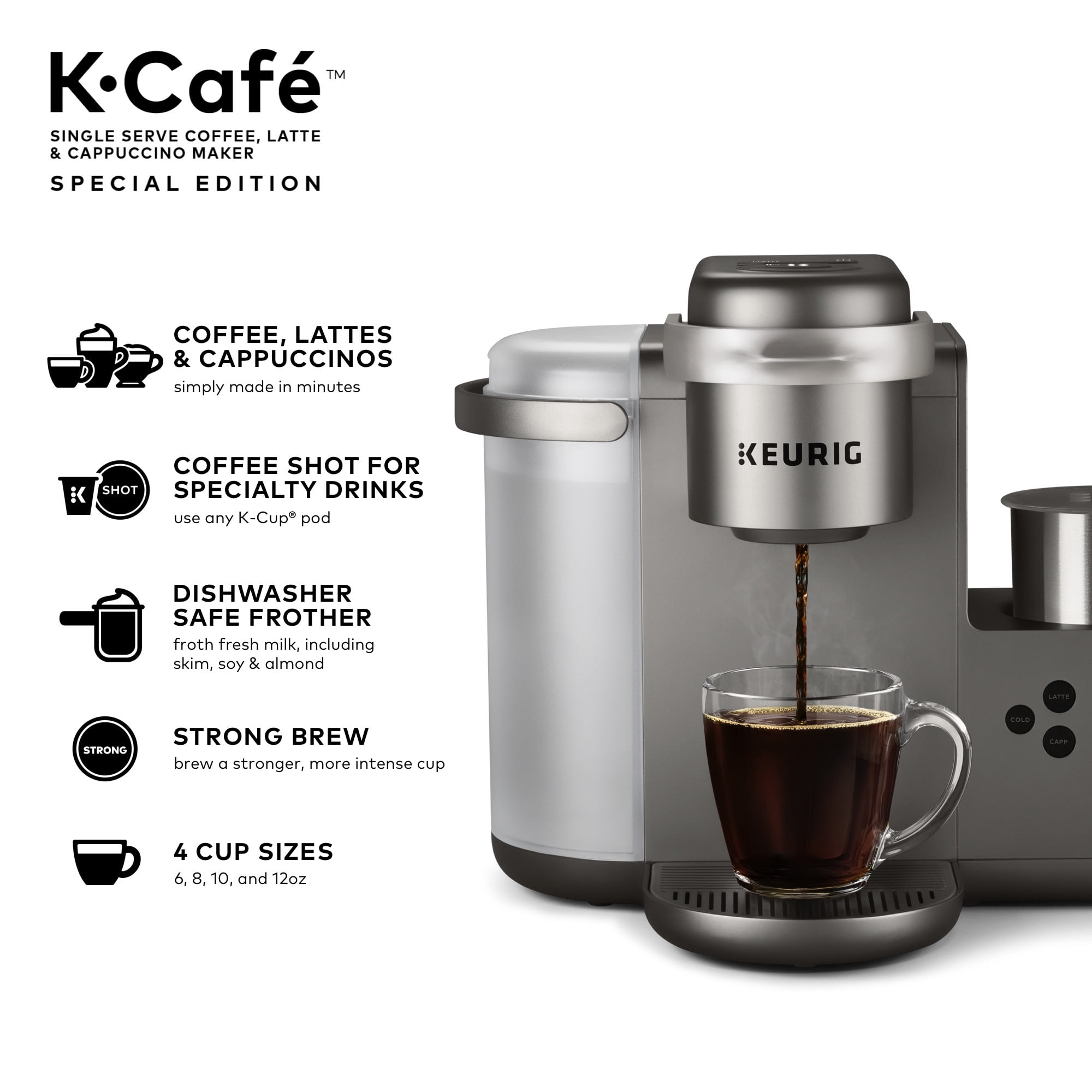 Black Handle Replacement Water Reservoir For K-Café Single Serve Coffee Latte & Cappuccino Maker 