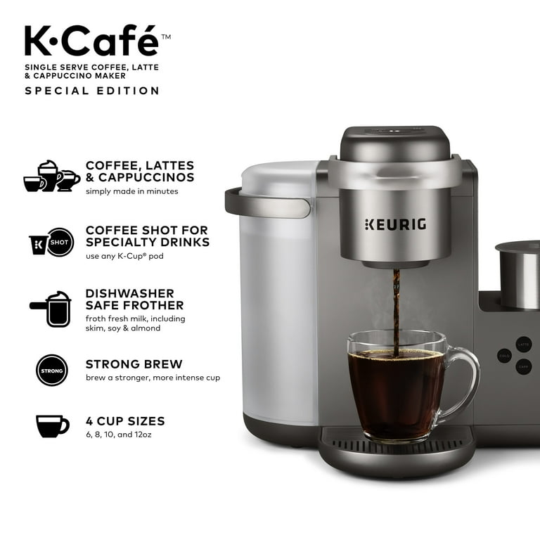 KEURIG K-CAFE Latte Cappuccino Espresso Coffee Maker K84 Nickel 